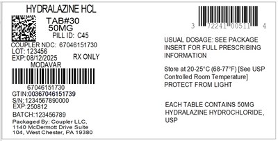 Label (72241 Hydralazine HCl 50mg 67046 1517)